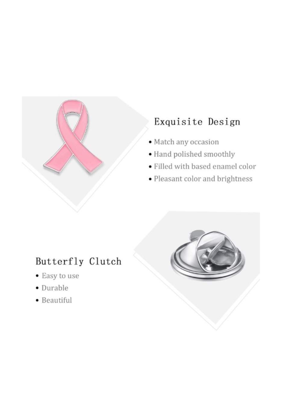 *Buy Now* Breast Cancer Awareness Pink Ribbon Pin Thank You’s Set of 15 - Picture 3 of 5